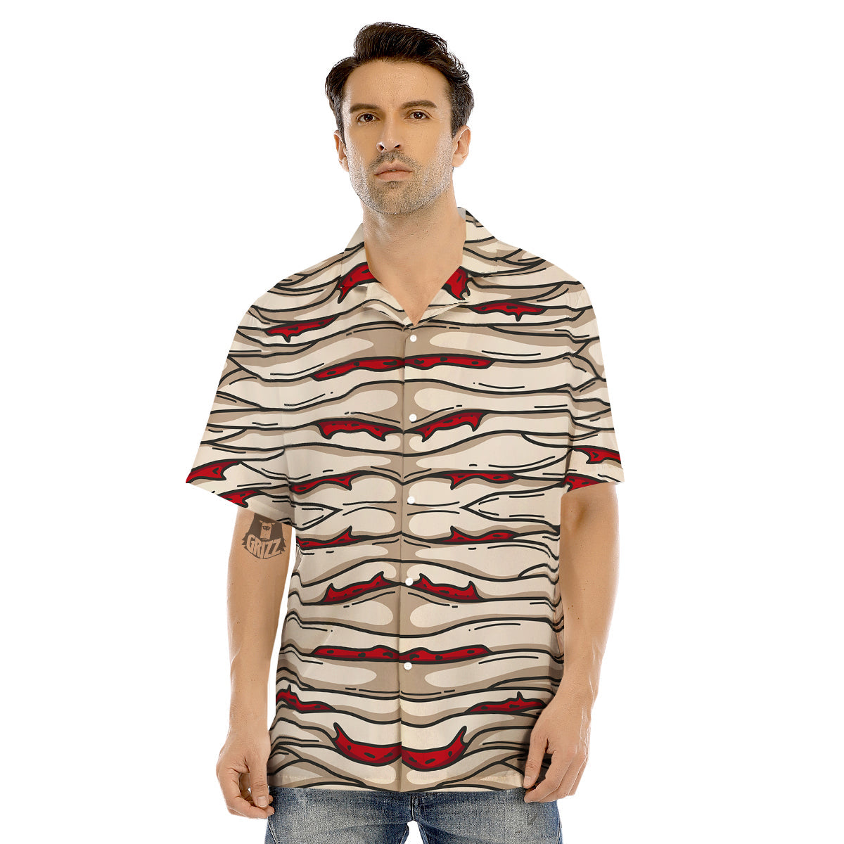 Mummy Bandage Print Pattern Men's Hawaiian Shirt-grizzshop