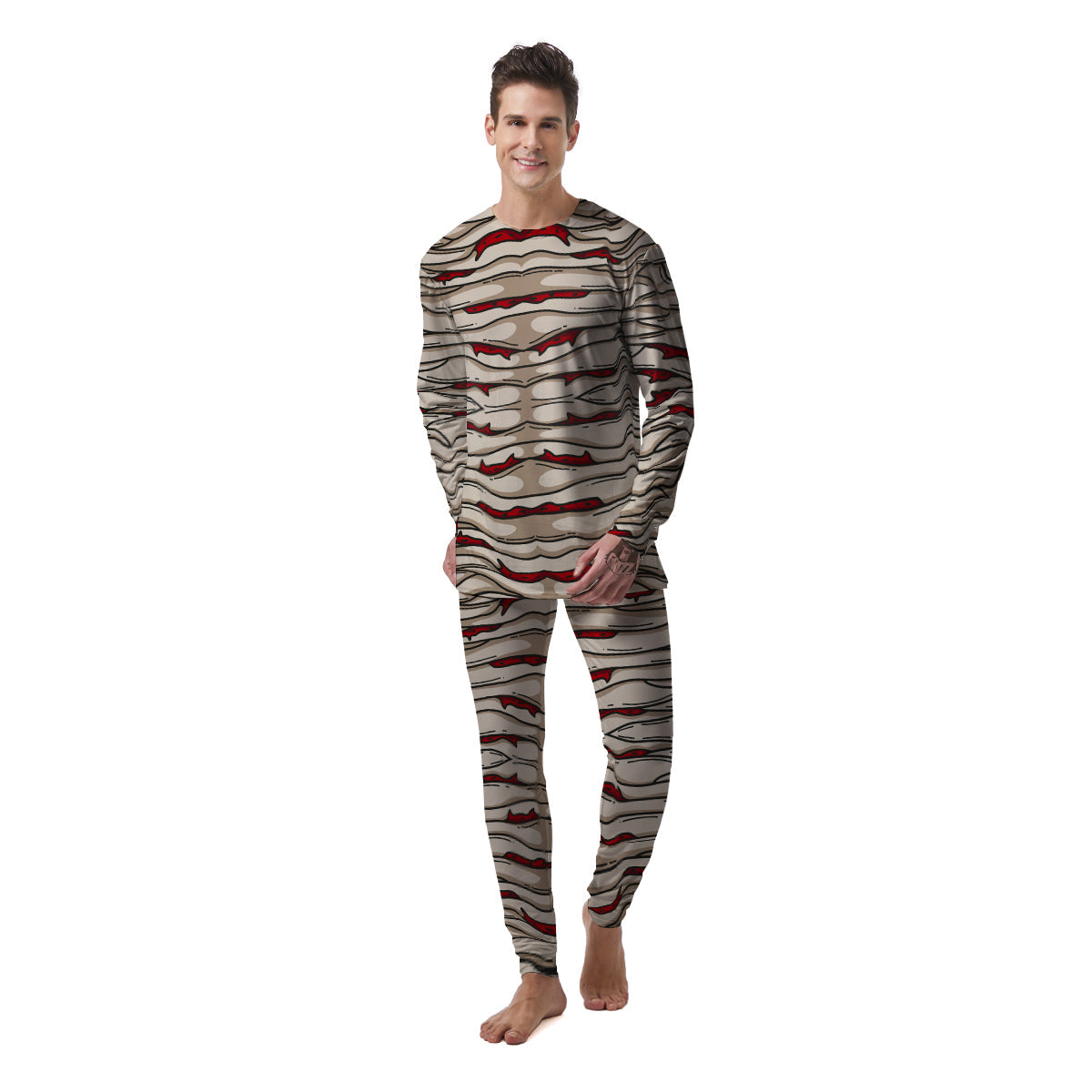 Mummy Bandage Print Pattern Men's Pajamas-grizzshop