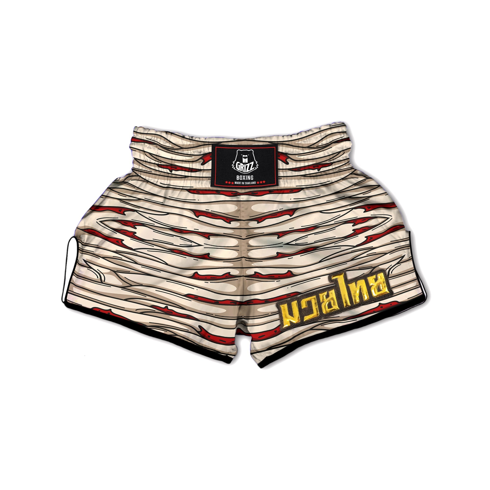 Mummy Bandage Print Pattern Muay Thai Boxing Shorts-grizzshop