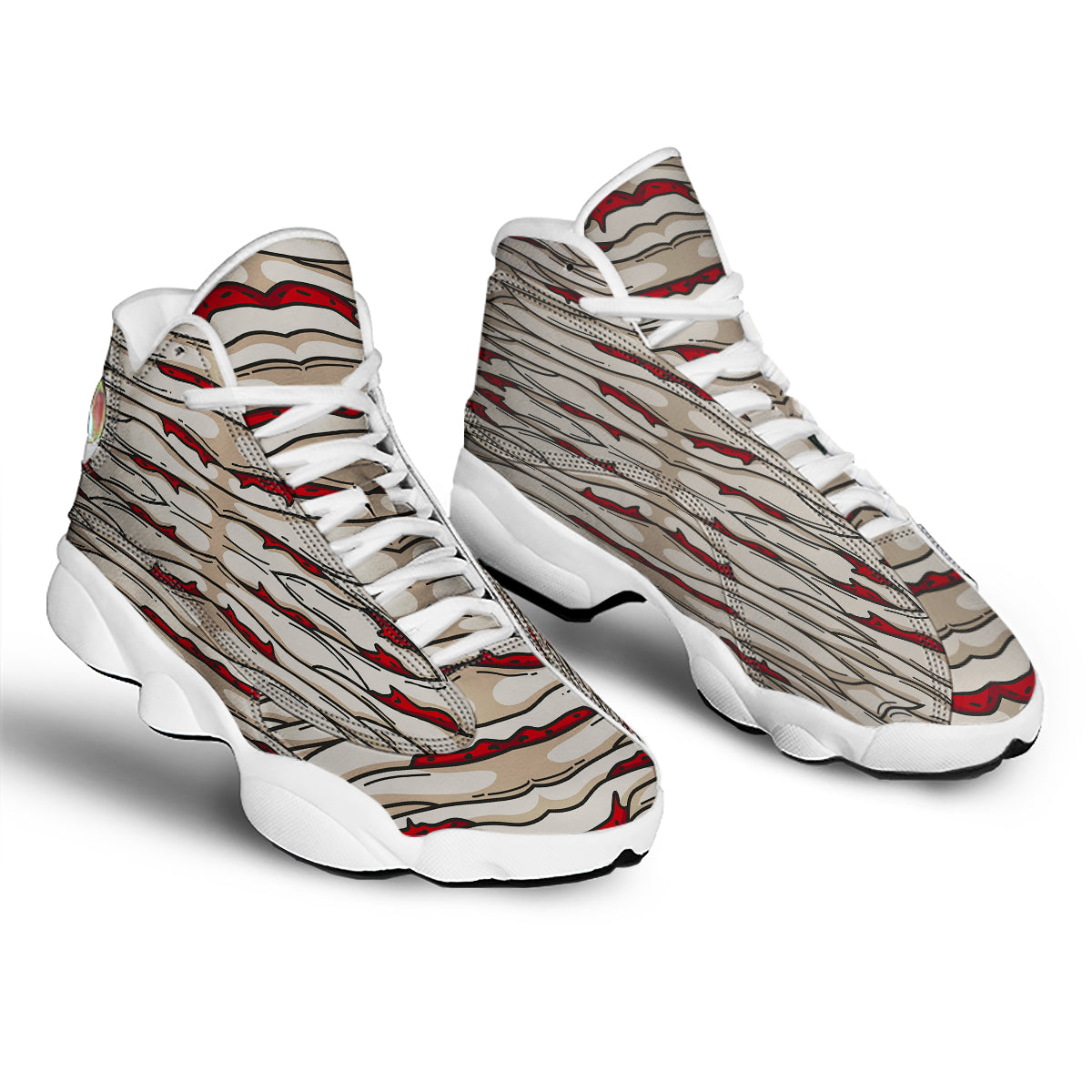 Mummy Bandage Print Pattern White Basketball Shoes-grizzshop