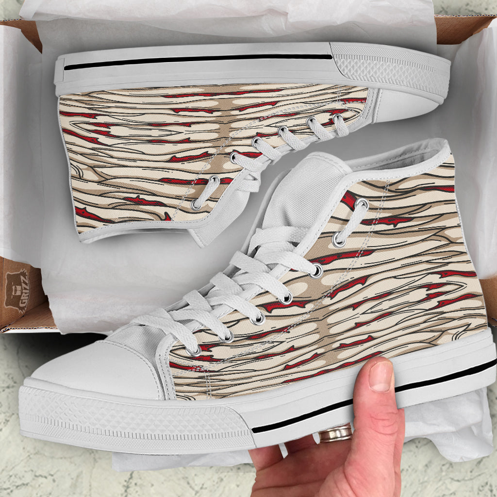 Mummy Bandage Print Pattern White High Top Shoes-grizzshop