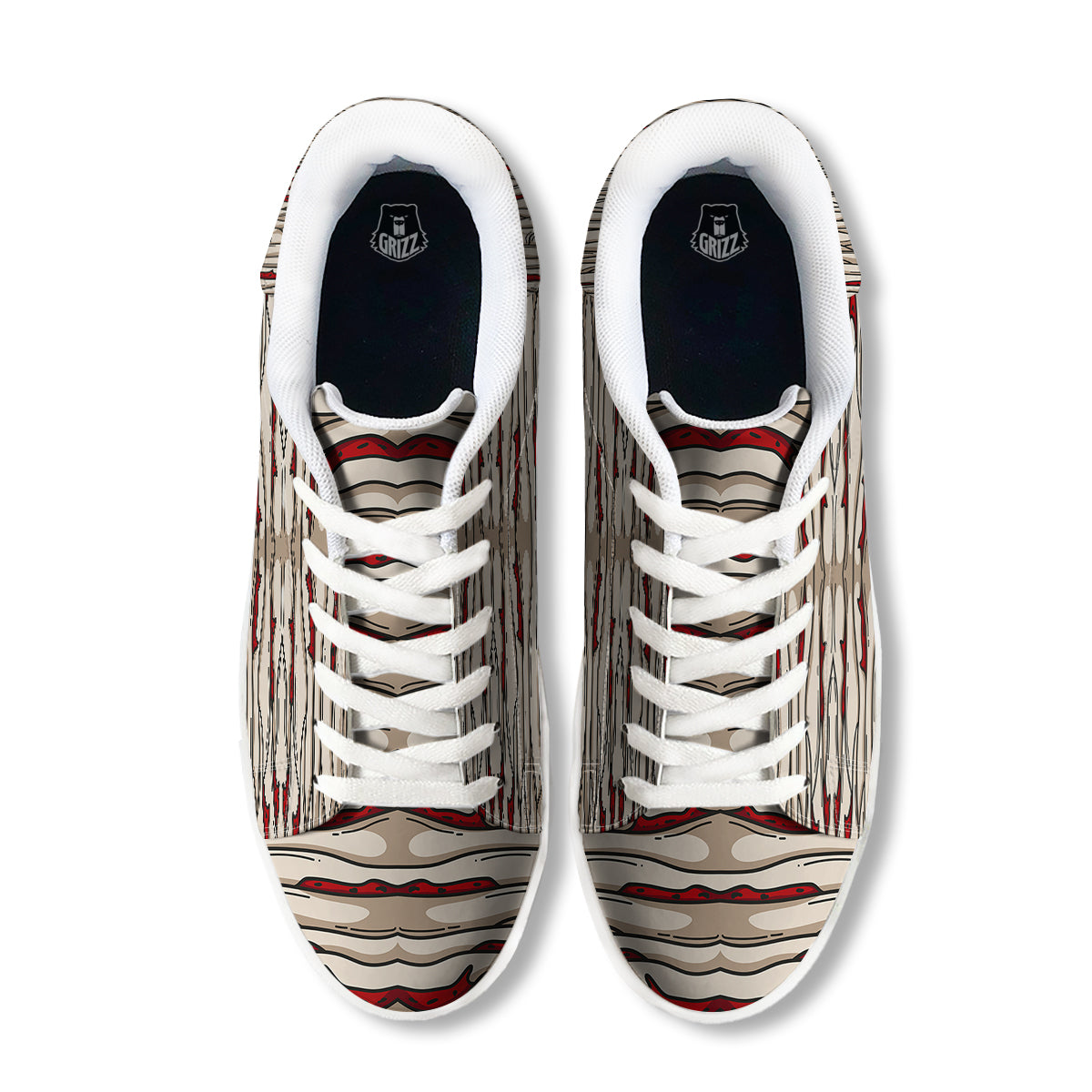 Mummy Bandage Print Pattern White Low Top Sneakers-grizzshop