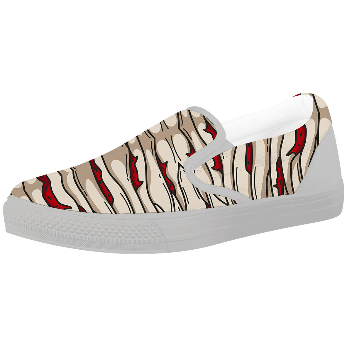 Mummy Bandage Print Pattern White Slip On Shoes-grizzshop