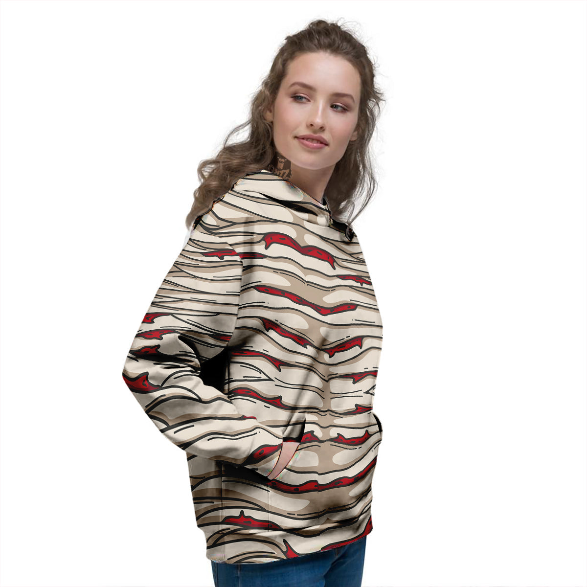 Mummy Bandage Print Pattern Women's Hoodie-grizzshop