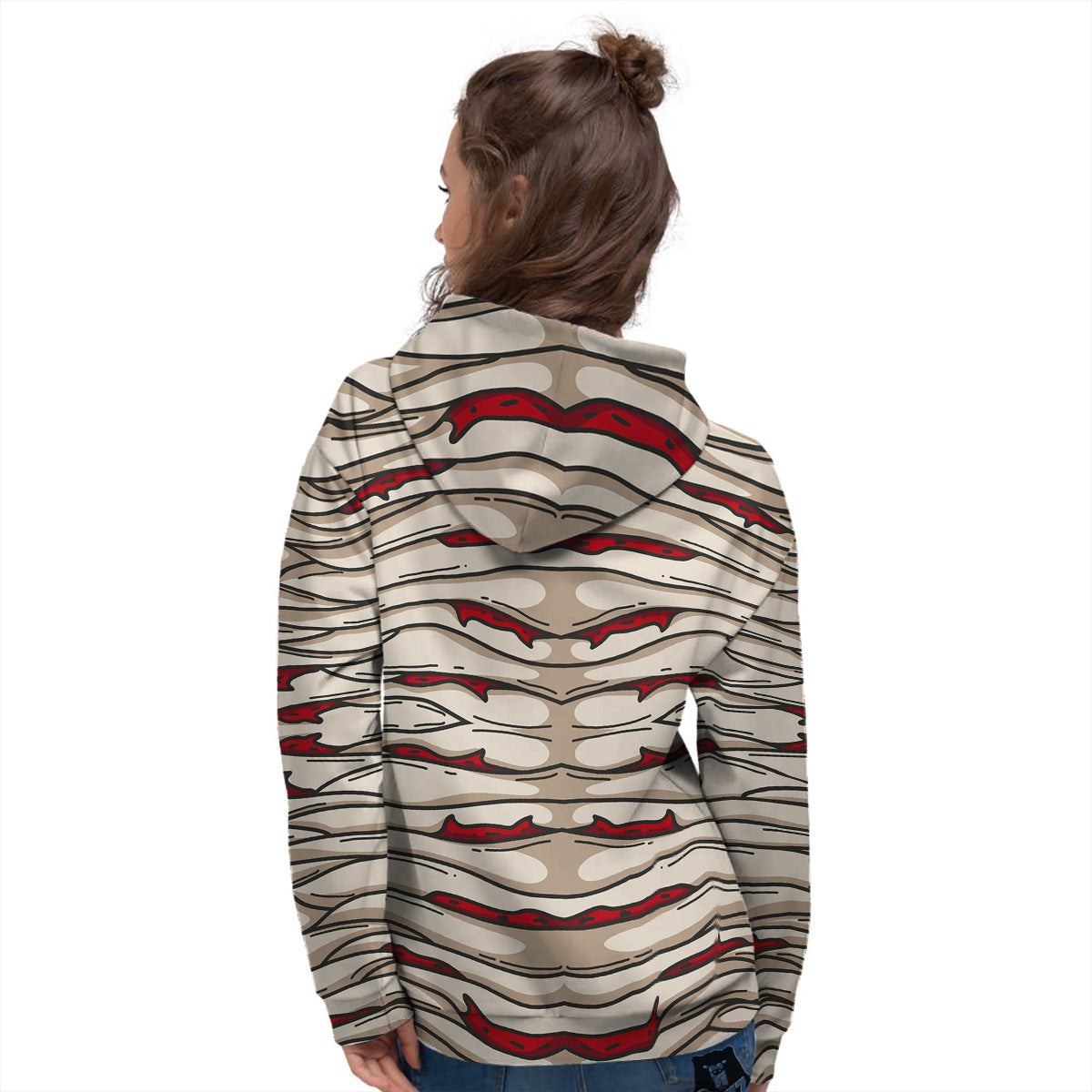 Mummy Bandage Print Pattern Women's Hoodie-grizzshop