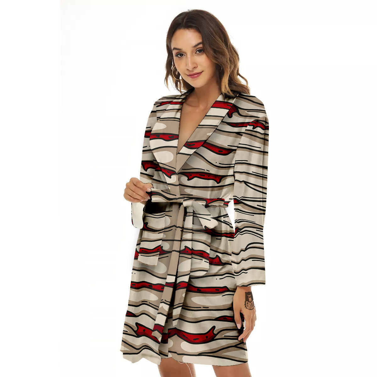 Mummy Bandage Print Pattern Women's Robe-grizzshop