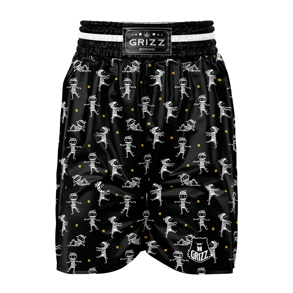 Mummy Cartoon Print Pattern Boxing Shorts-grizzshop