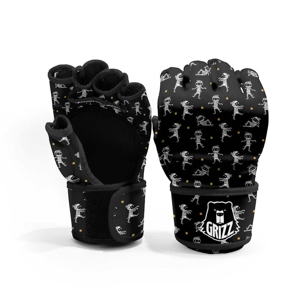 Mummy Cartoon Print Pattern MMA Gloves-grizzshop