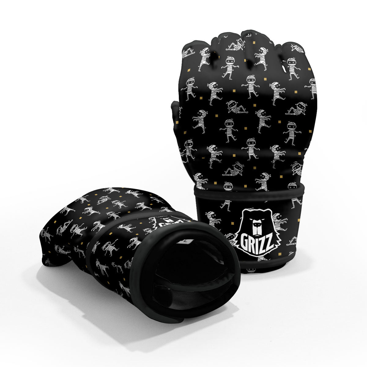 Mummy Cartoon Print Pattern MMA Gloves-grizzshop