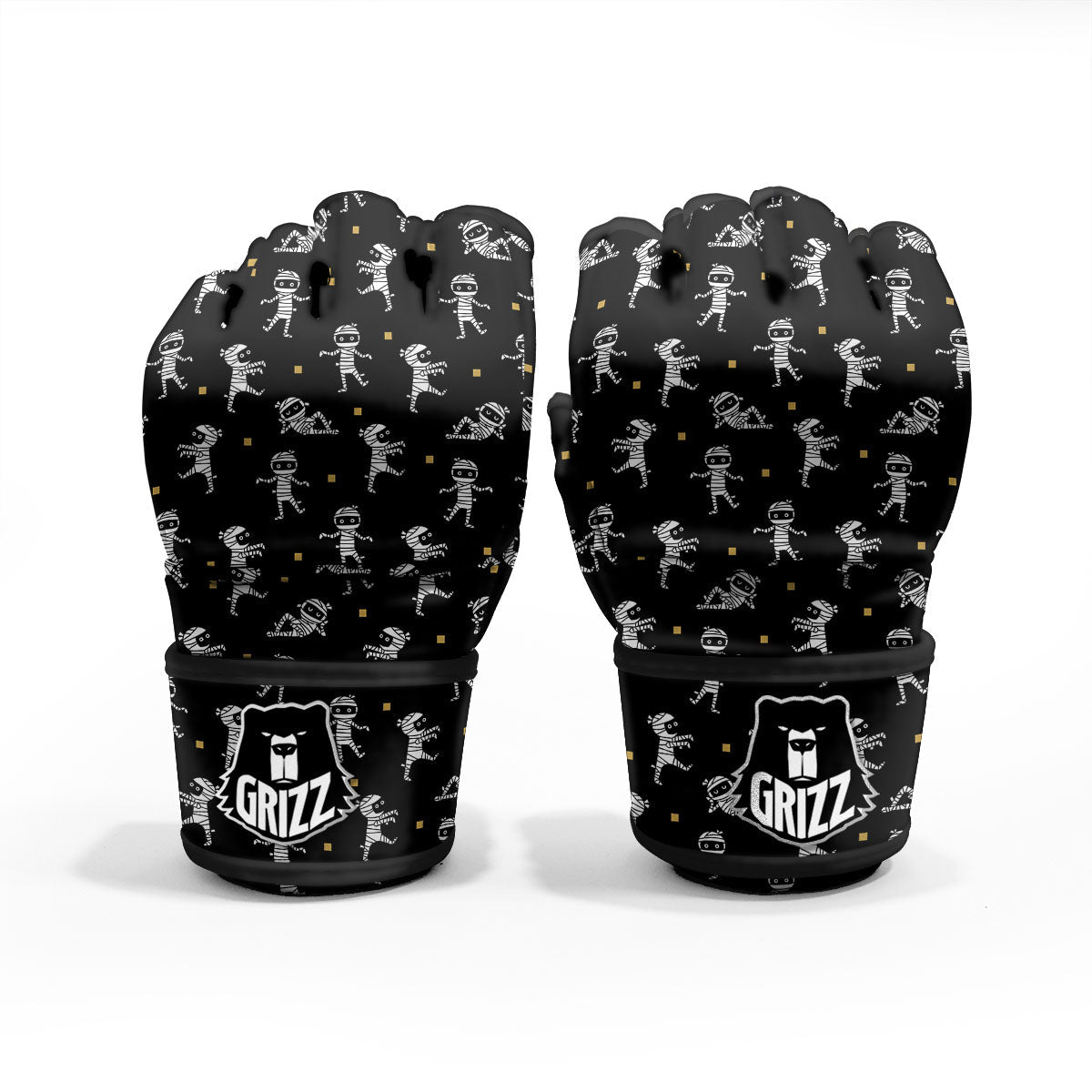 Mummy Cartoon Print Pattern MMA Gloves-grizzshop