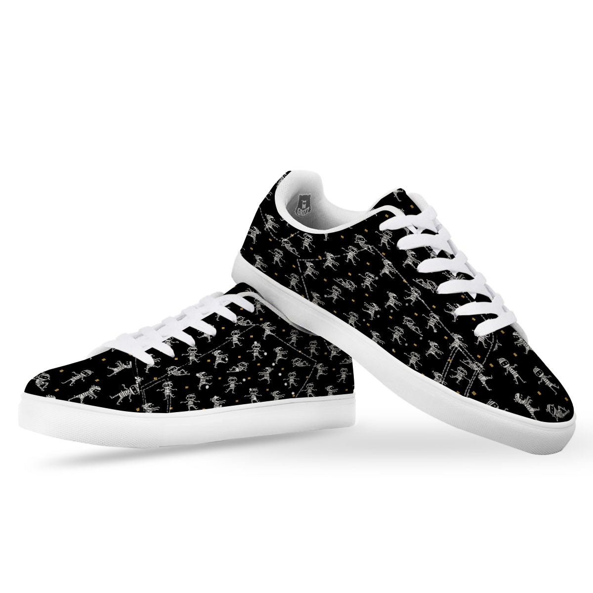Mummy Cartoon Print Pattern White Low Top Sneakers-grizzshop