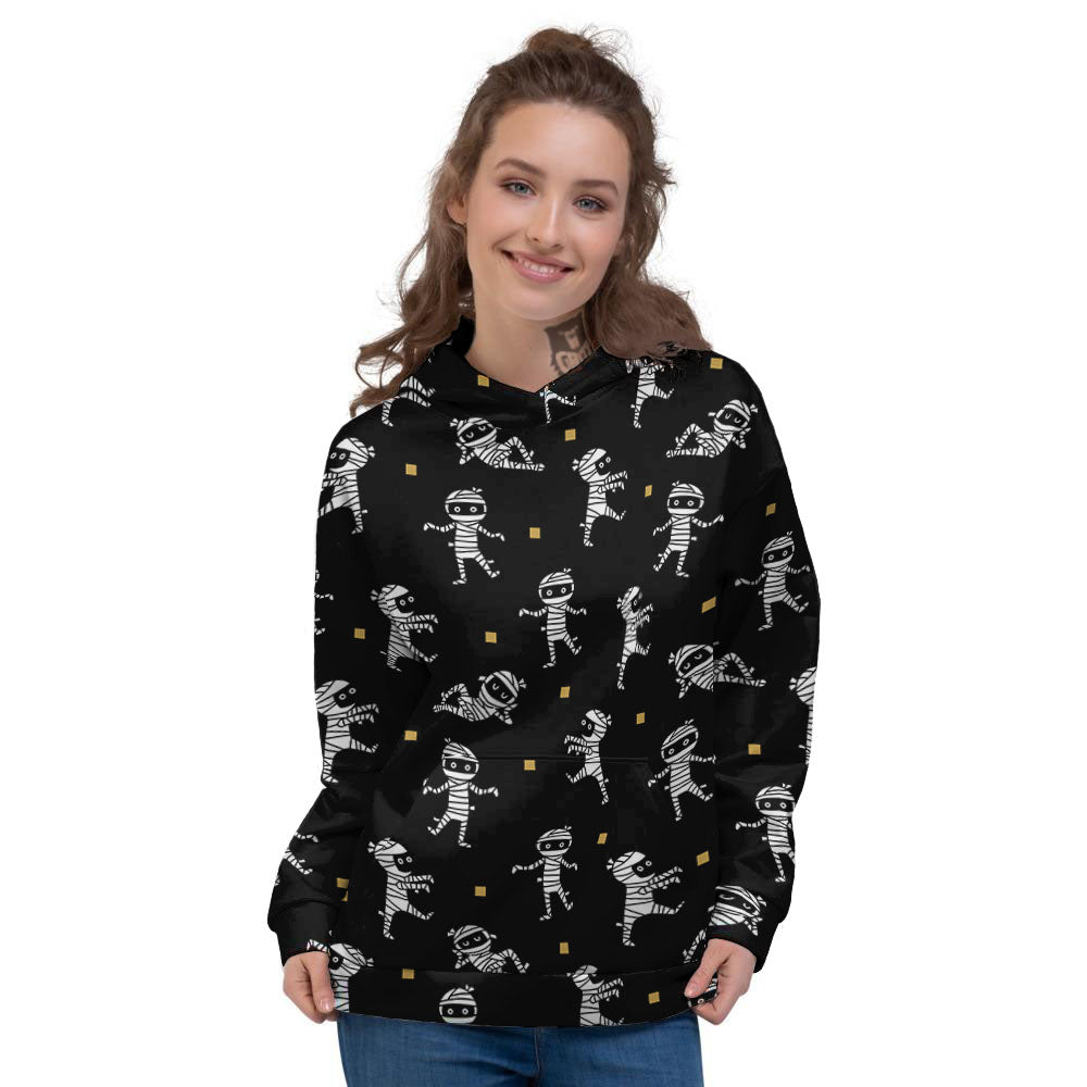 Mummy Cartoon Print Pattern Women's Hoodie-grizzshop
