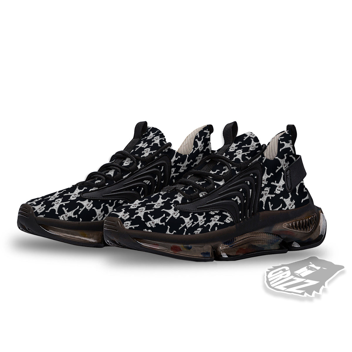 Mummy Cute Print Pattern Black Gym Shoes-grizzshop