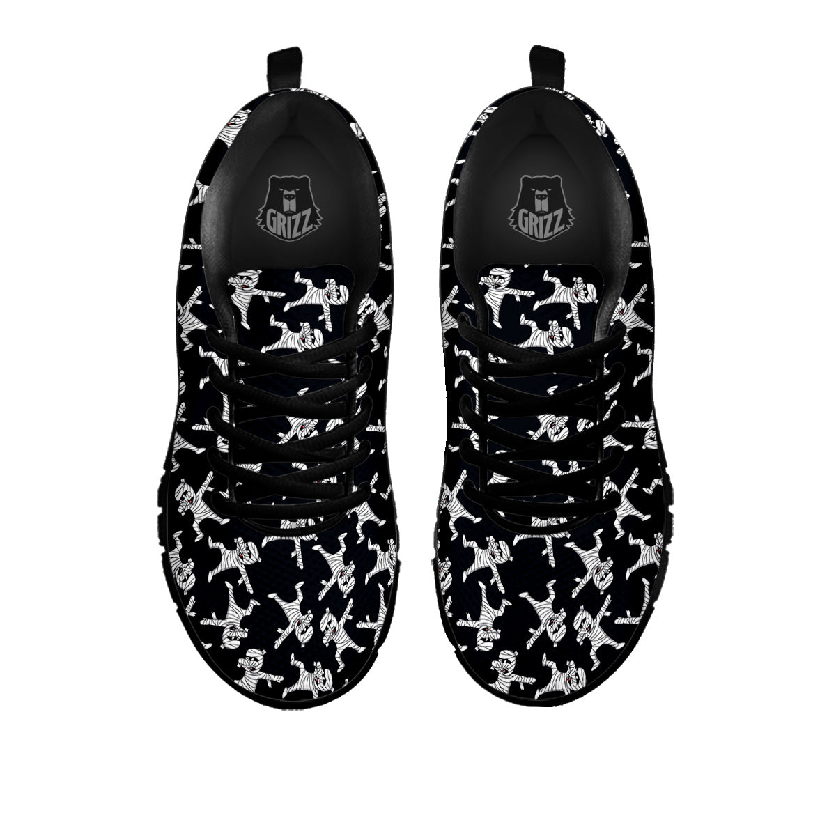 Mummy Cute Print Pattern Black Sneaker-grizzshop