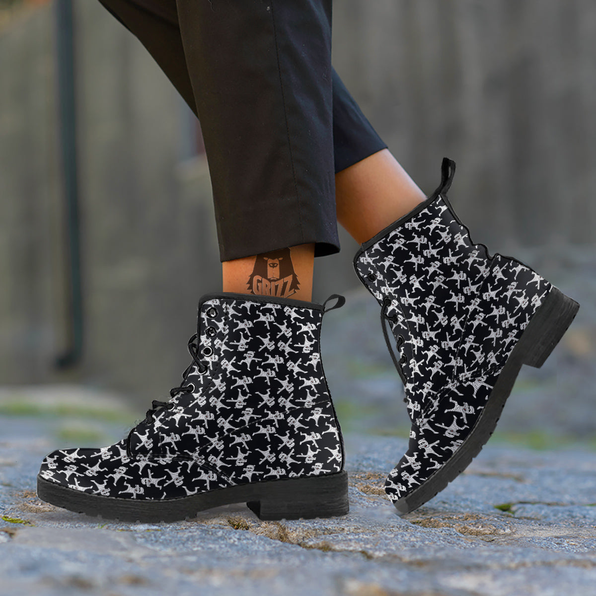 Mummy Cute Print Pattern Leather Boots-grizzshop