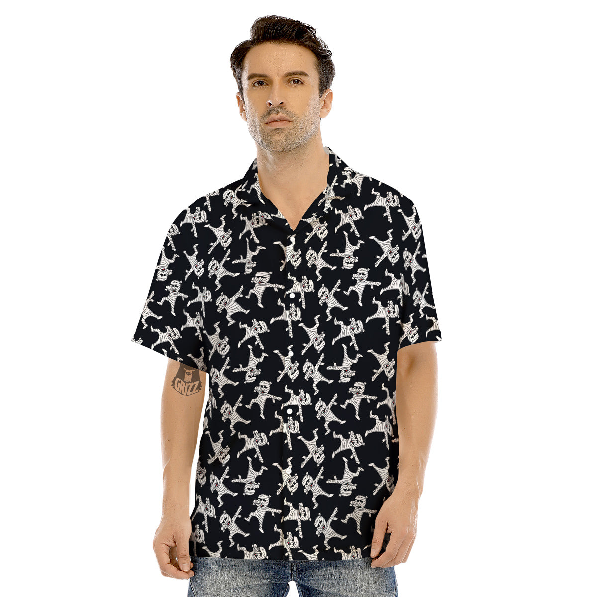 Mummy Cute Print Pattern Men's Hawaiian Shirt-grizzshop