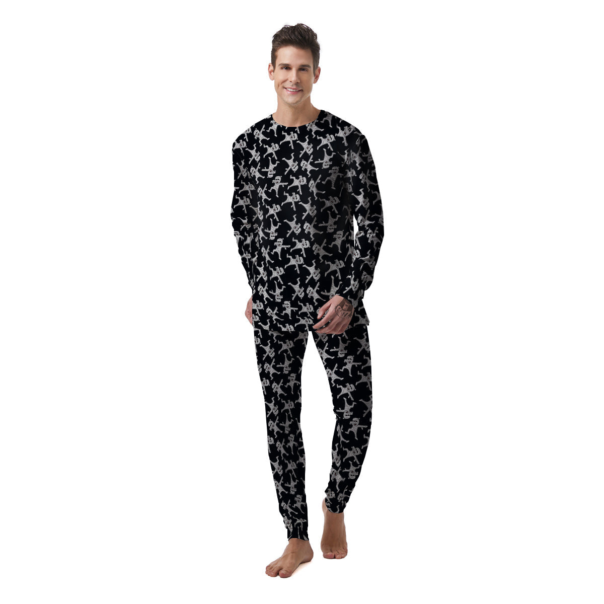 Mummy Cute Print Pattern Men's Pajamas-grizzshop