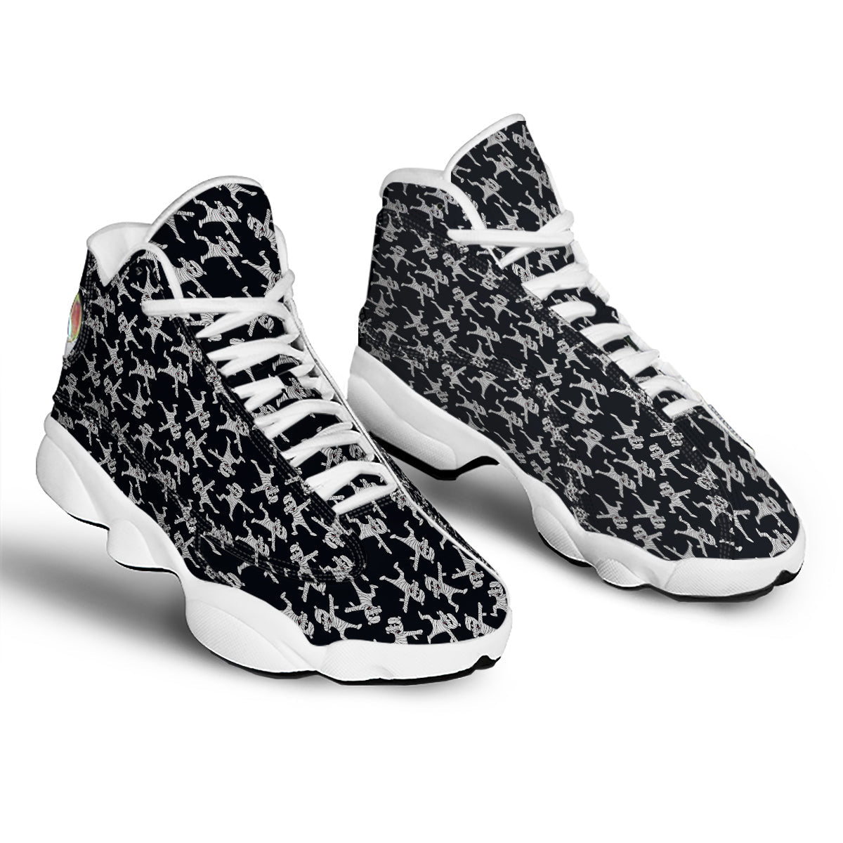Mummy Cute Print Pattern White Basketball Shoes-grizzshop