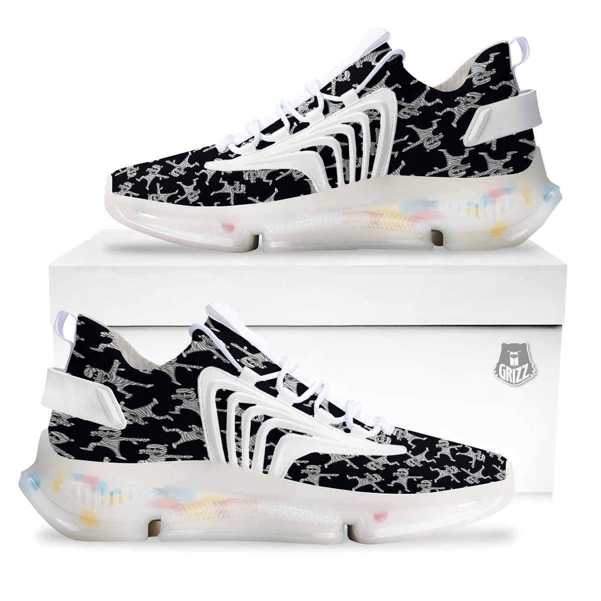 Mummy Cute Print Pattern White Gym Shoes-grizzshop