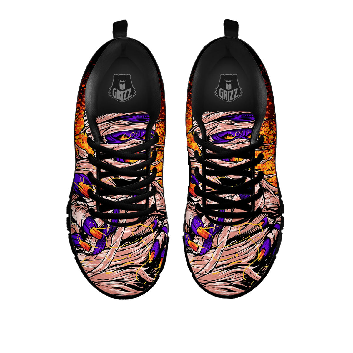 Mummy Halloween Print Black Sneaker-grizzshop
