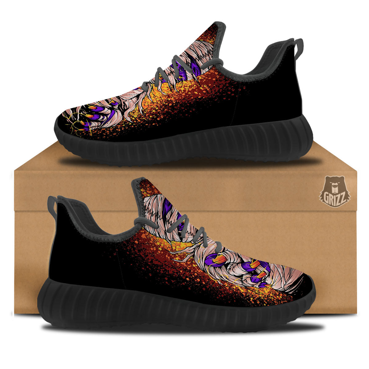 Mummy Halloween Print Black Walking Shoes-grizzshop