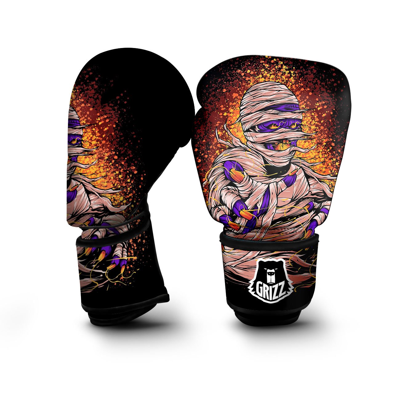 Mummy Halloween Print Boxing Gloves-grizzshop