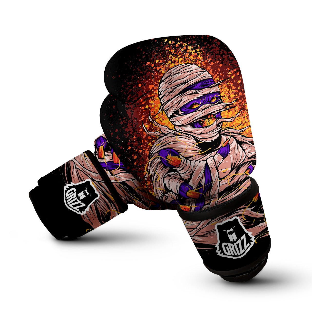 Mummy Halloween Print Boxing Gloves-grizzshop