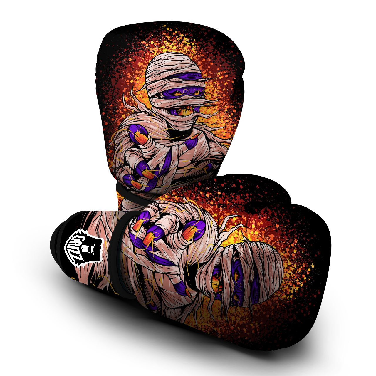 Mummy Halloween Print Boxing Gloves-grizzshop