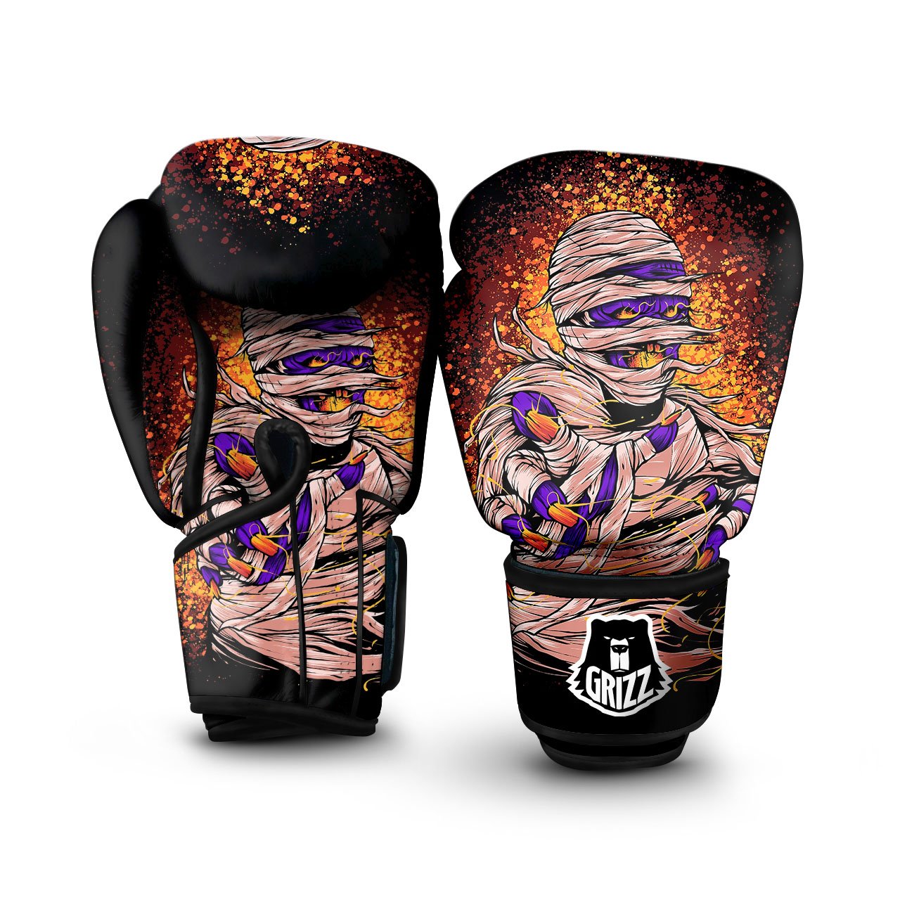 Mummy Halloween Print Boxing Gloves-grizzshop