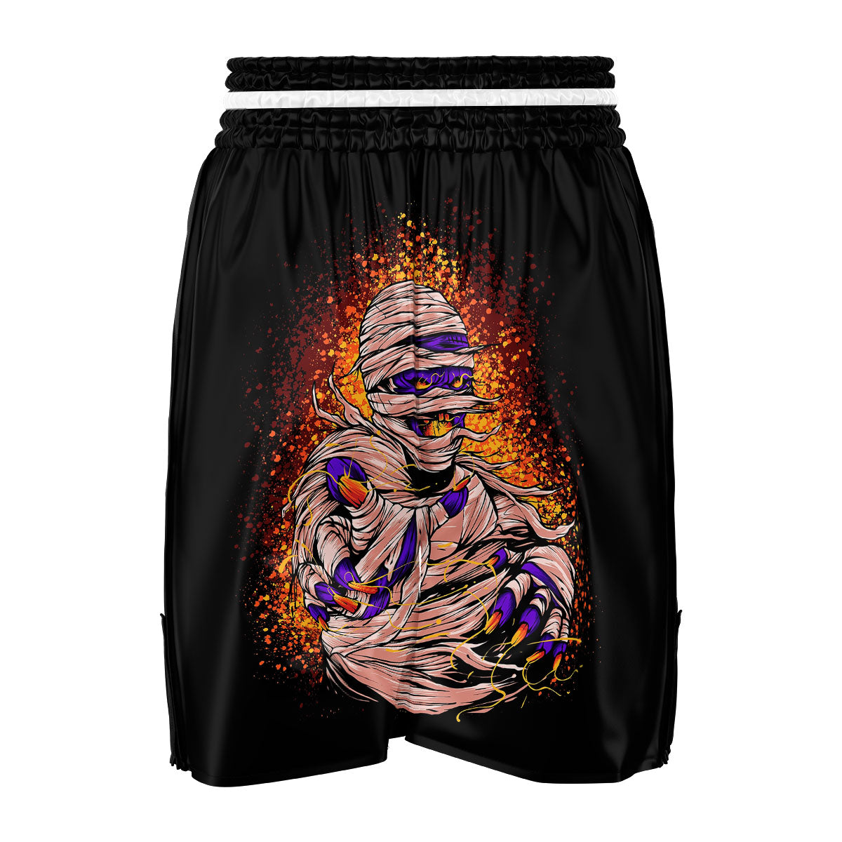 Mummy Halloween Print Boxing Shorts-grizzshop
