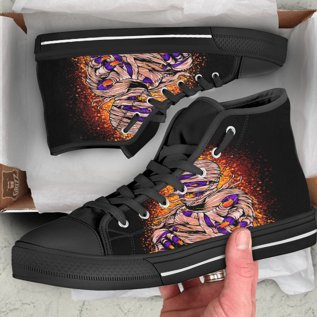 Mummy Halloween Print High Top Shoes-grizzshop