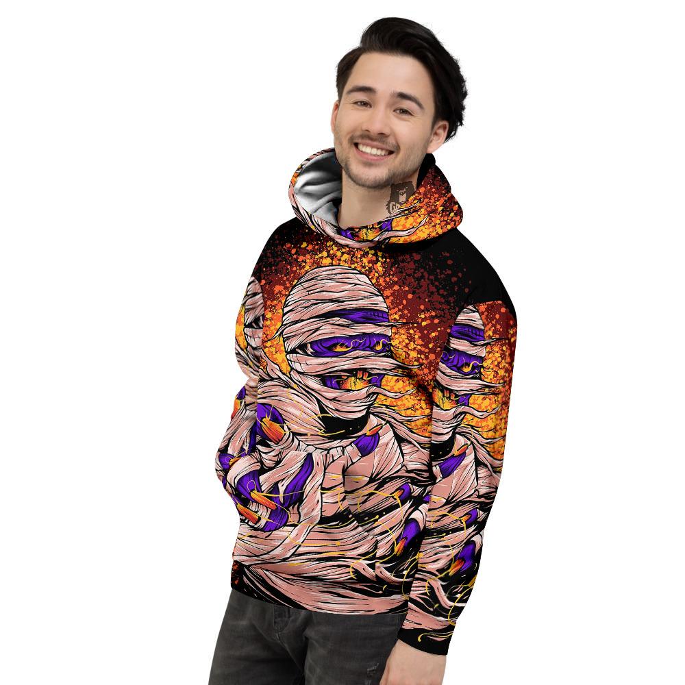Mummy Halloween Print Men's Hoodie-grizzshop