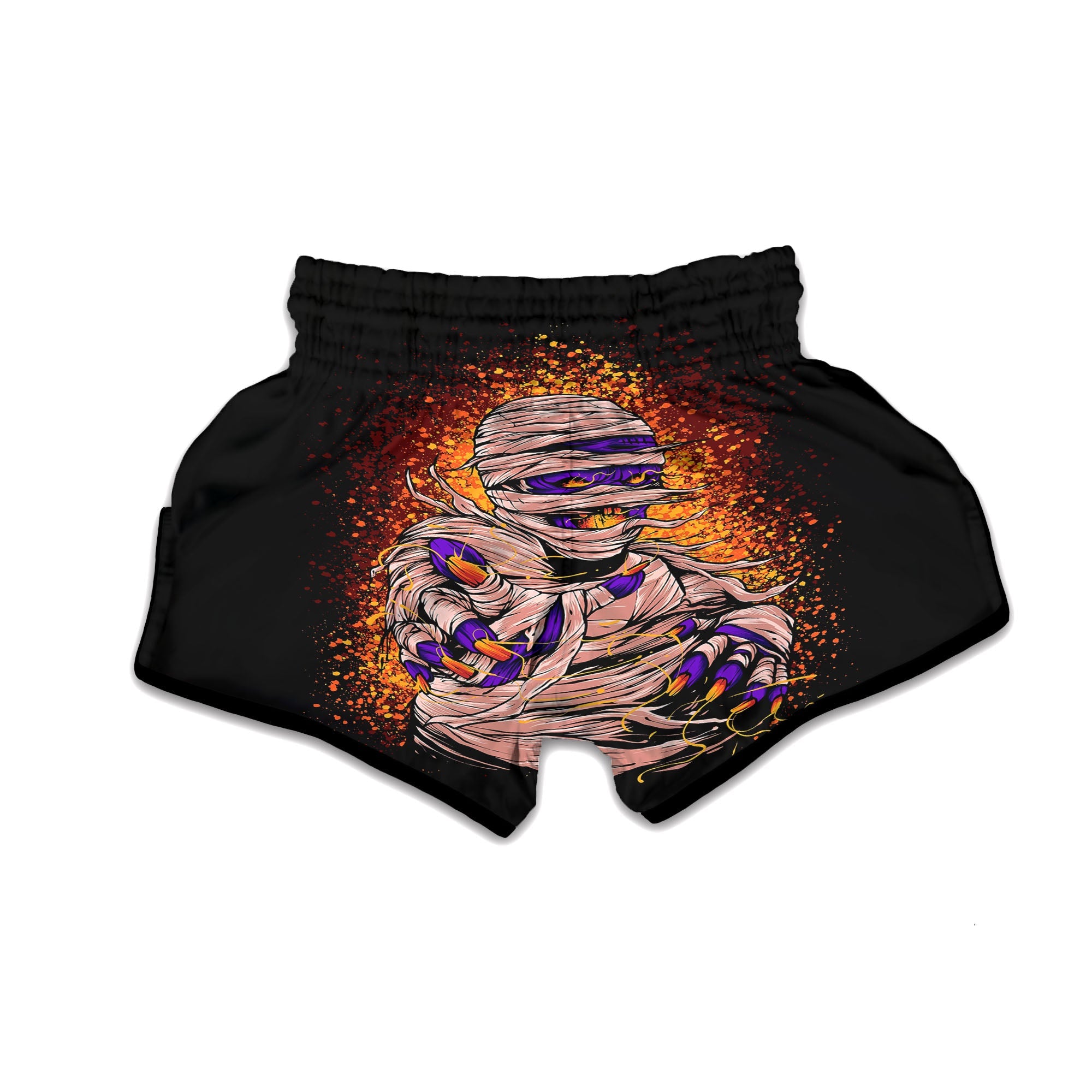 Mummy Halloween Print Muay Thai Boxing Shorts-grizzshop