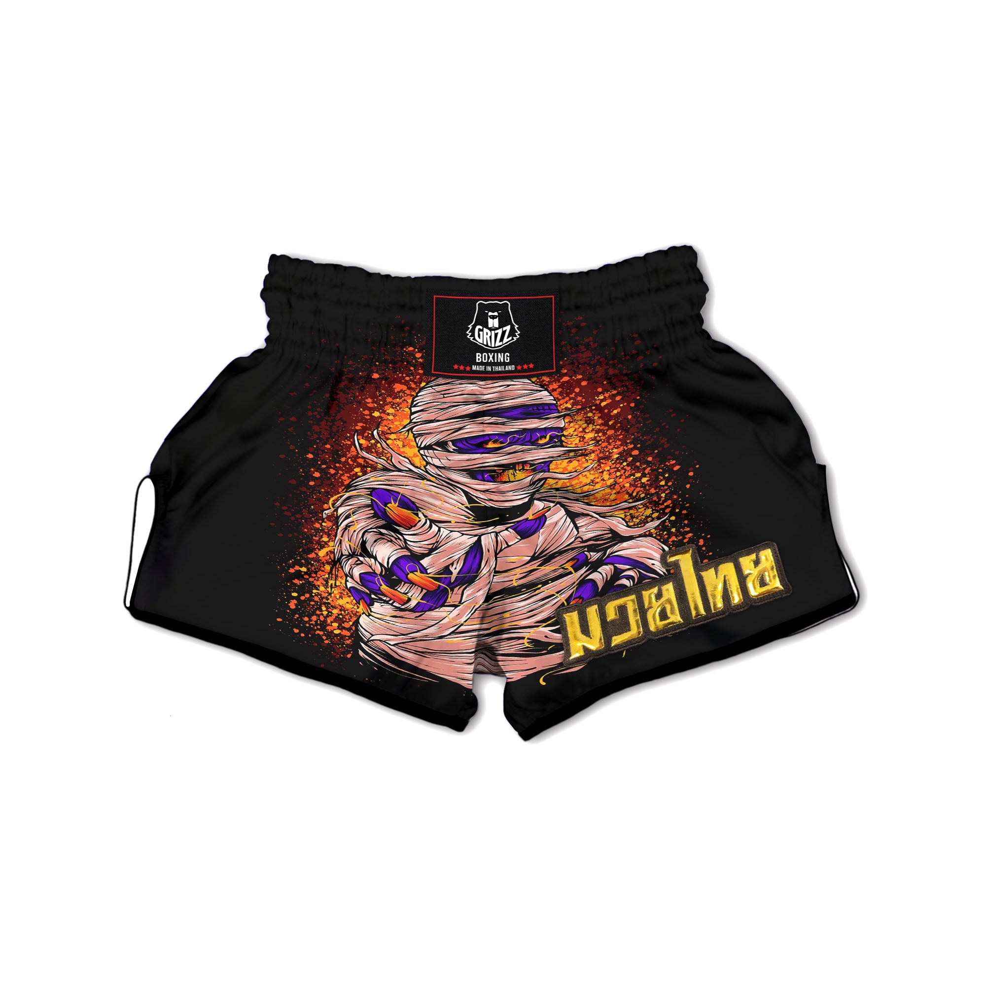 Mummy Halloween Print Muay Thai Boxing Shorts-grizzshop