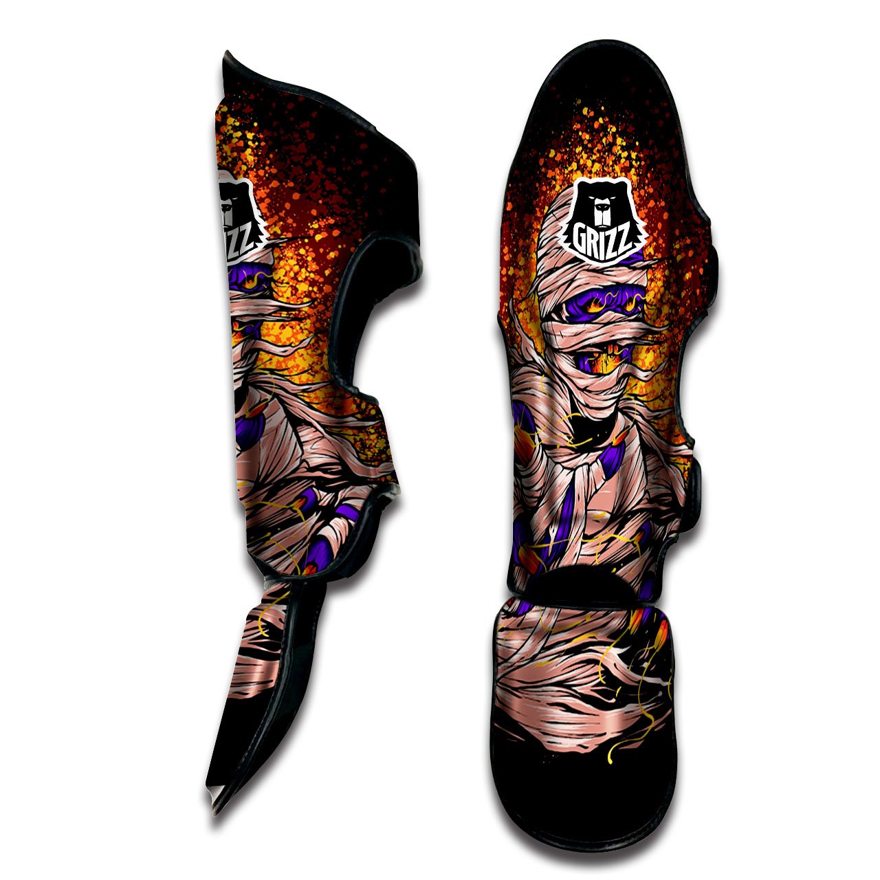 Mummy Halloween Print Muay Thai Shin Guards-grizzshop