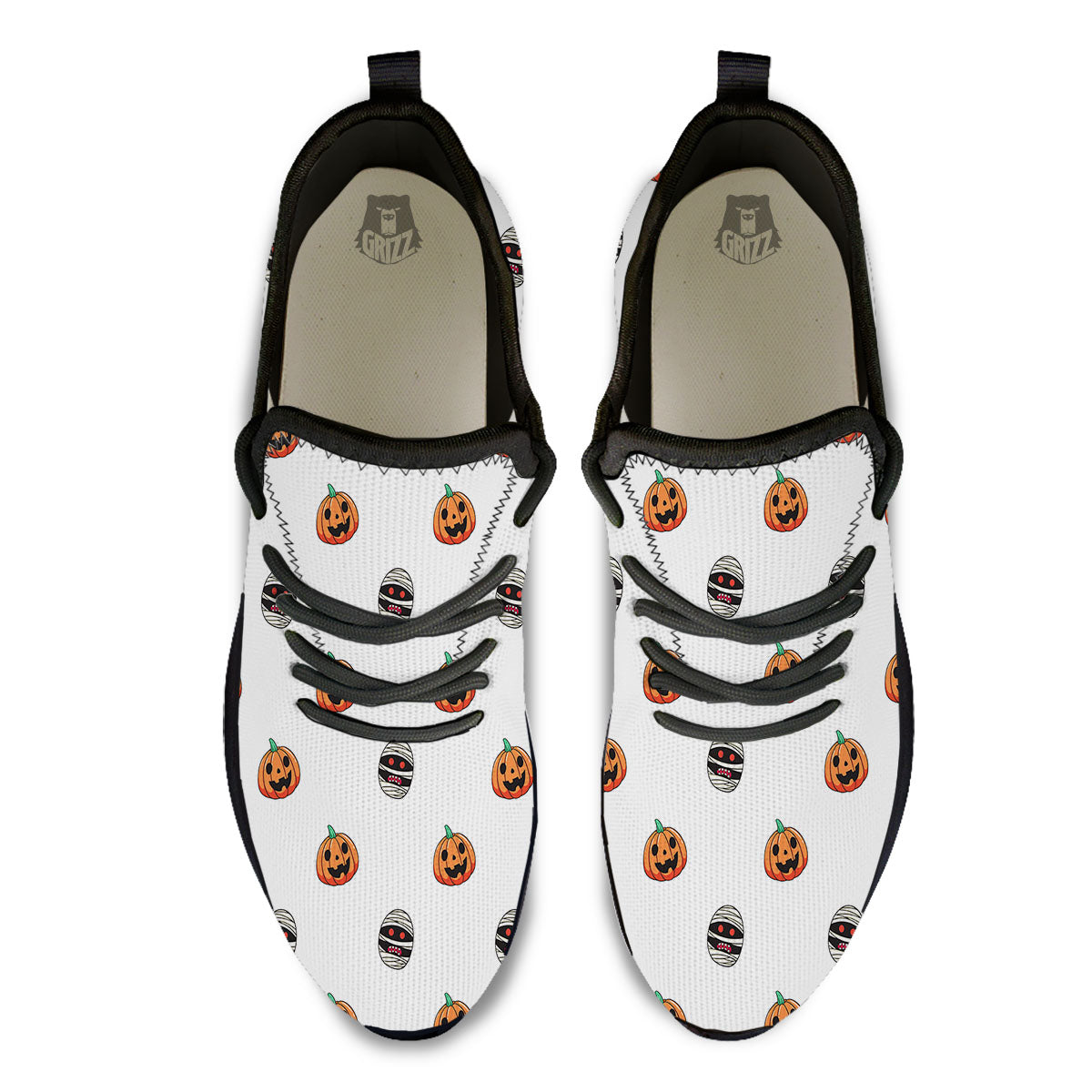 Mummy Halloween Print Pattern Black Athletic Shoes-grizzshop