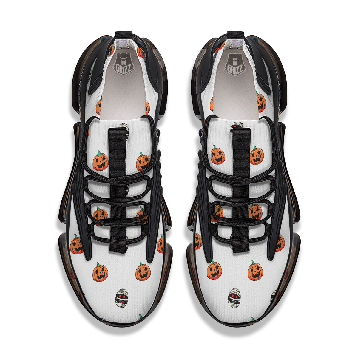 Mummy Halloween Print Pattern Black Gym Shoes-grizzshop