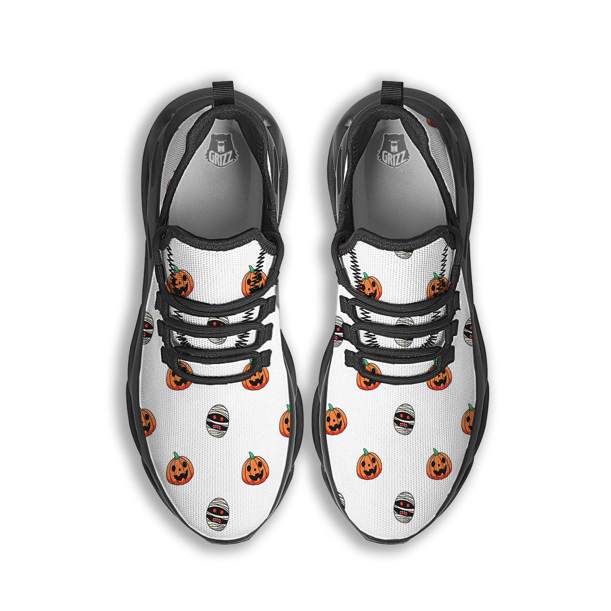 Mummy Halloween Print Pattern Black Running Shoes-grizzshop