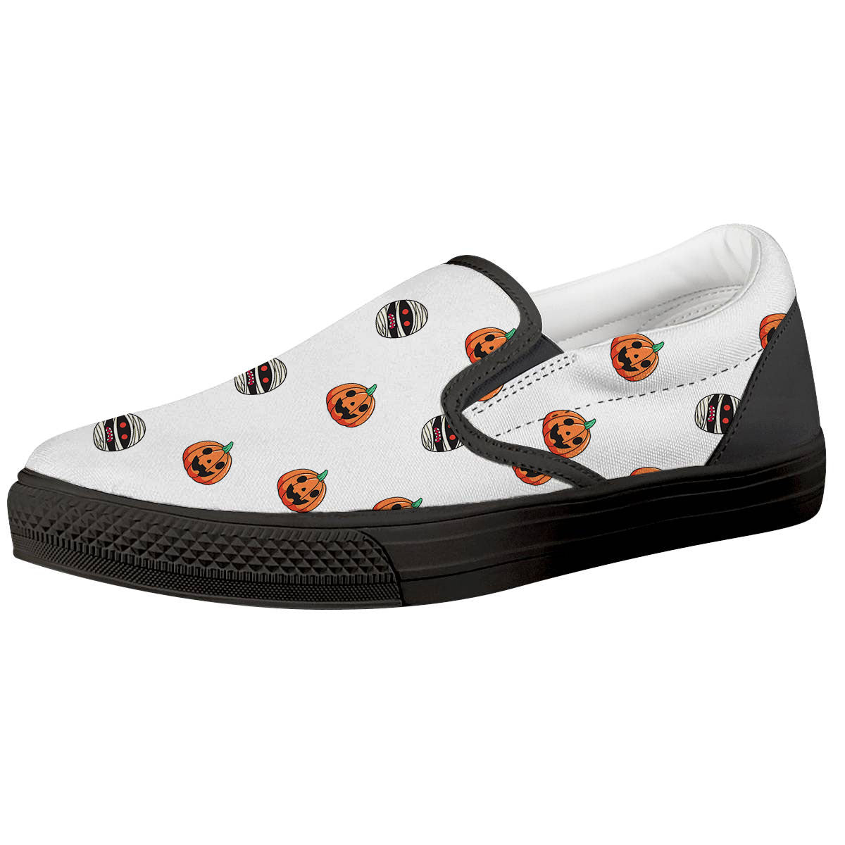 Mummy Halloween Print Pattern Black Slip On Shoes-grizzshop