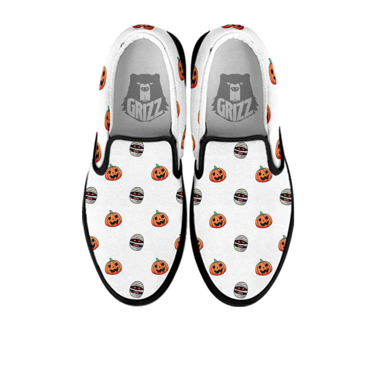 Mummy Halloween Print Pattern Black Slip On Shoes-grizzshop