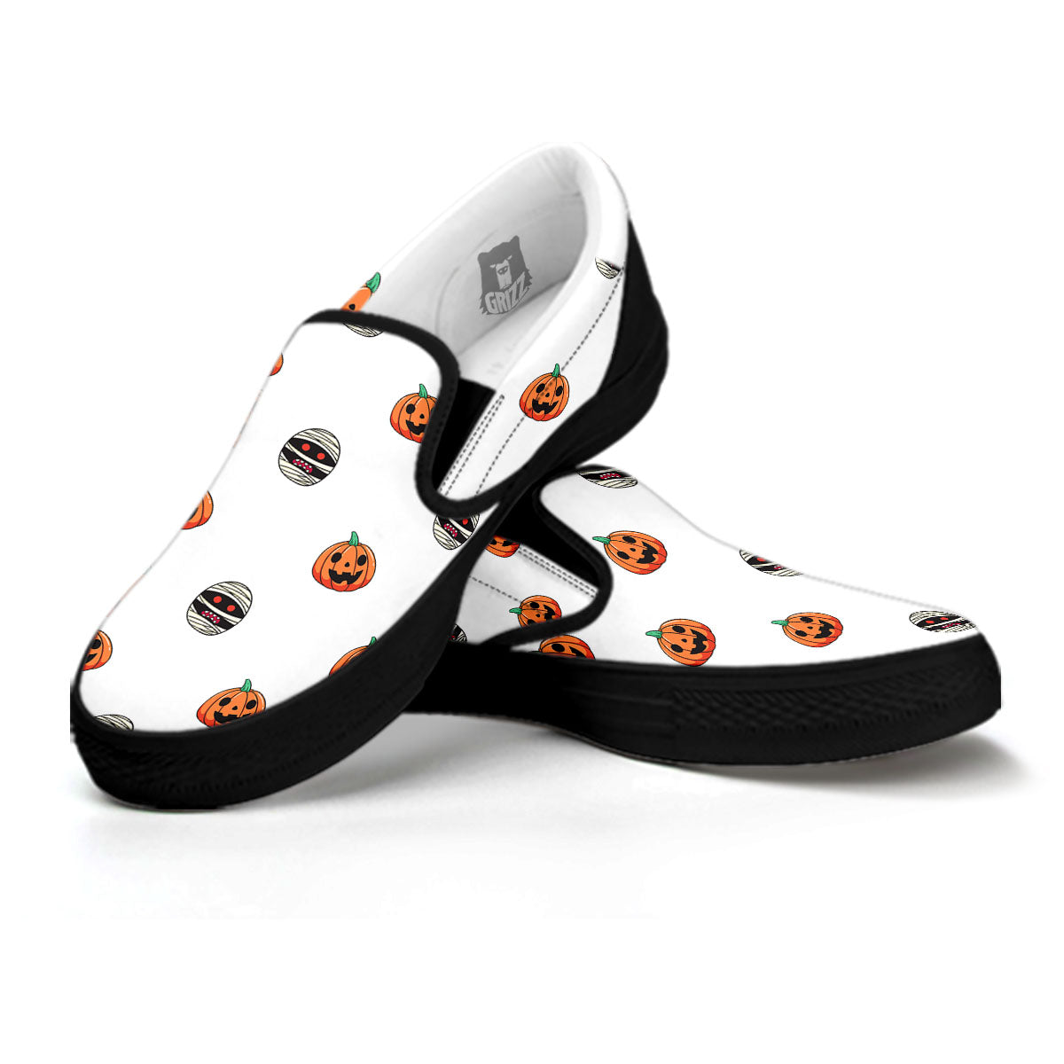 Mummy Halloween Print Pattern Black Slip On Shoes-grizzshop