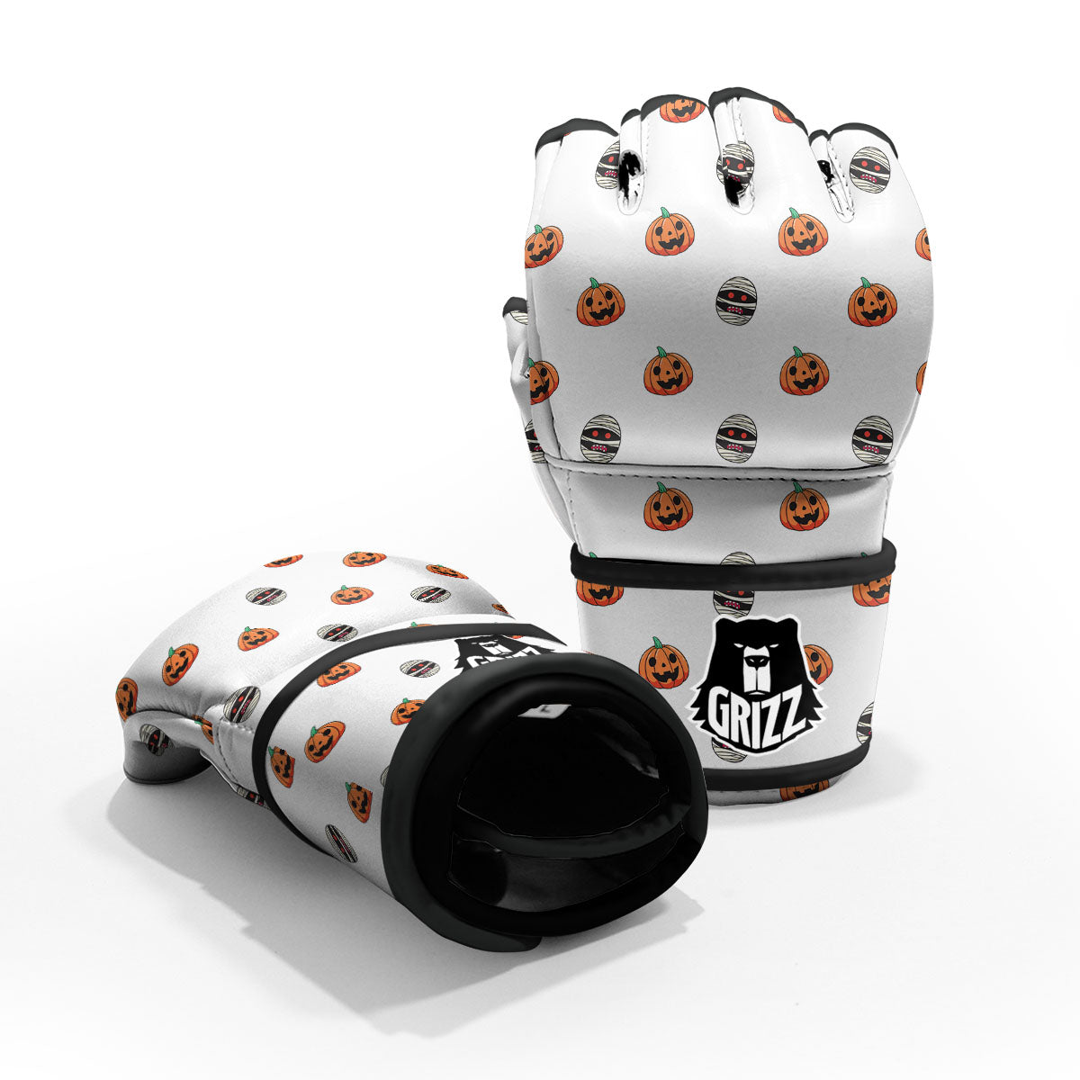 Mummy Halloween Print Pattern MMA Gloves-grizzshop