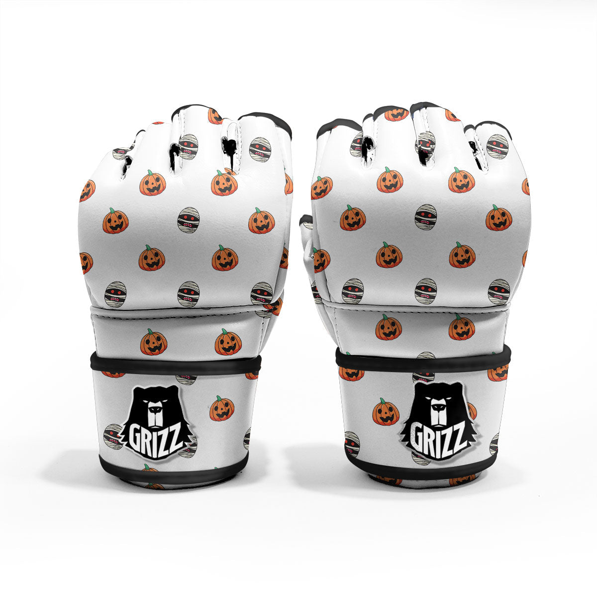 Mummy Halloween Print Pattern MMA Gloves-grizzshop