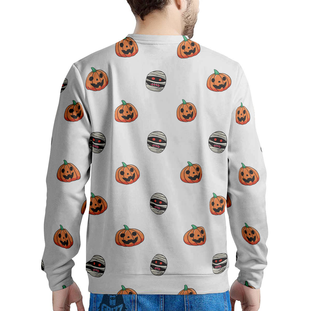 Mummy Halloween Print Pattern Men's Sweatshirt-grizzshop