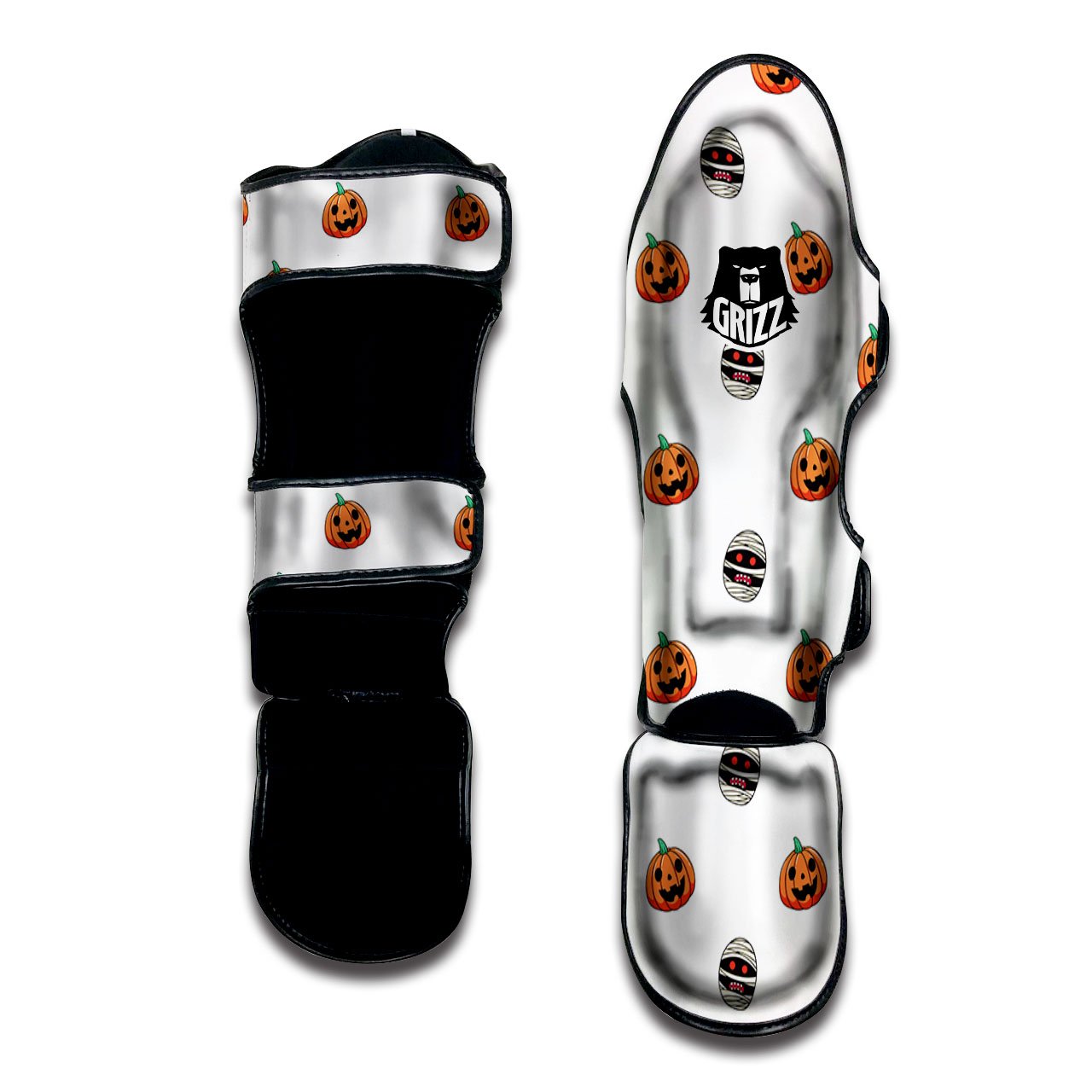 Mummy Halloween Print Pattern Muay Thai Shin Guards-grizzshop