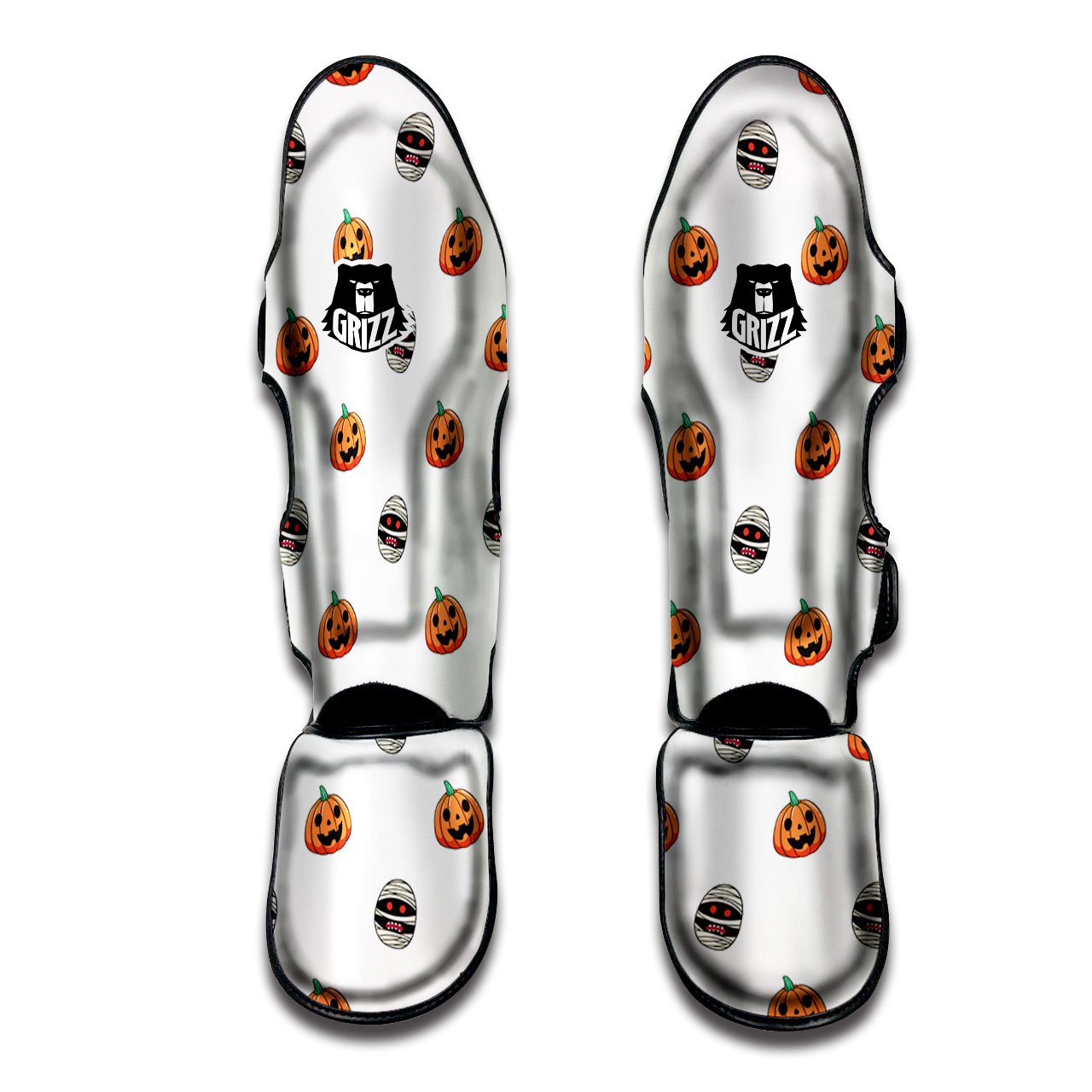 Mummy Halloween Print Pattern Muay Thai Shin Guards-grizzshop