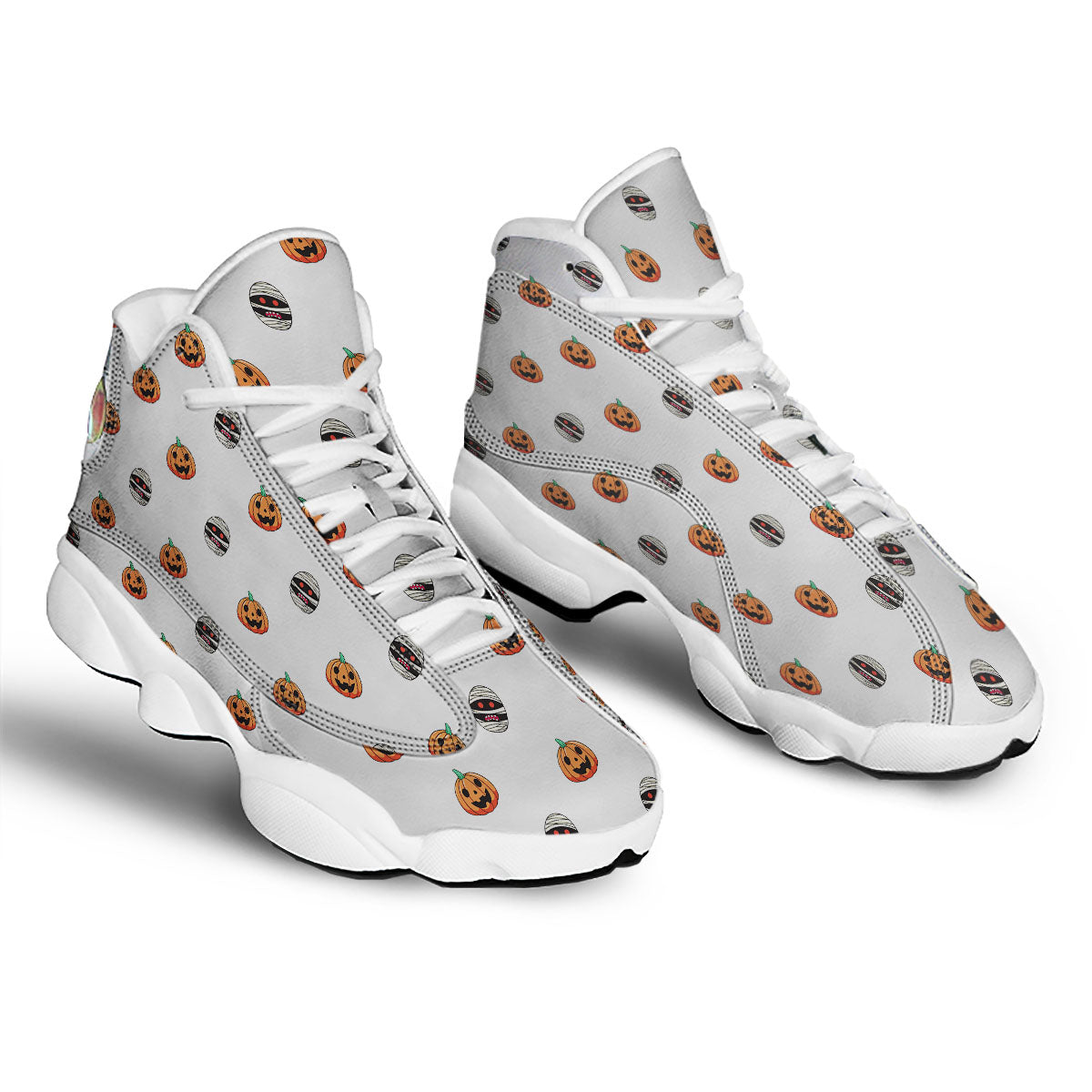 Mummy Halloween Print Pattern White Basketball Shoes-grizzshop