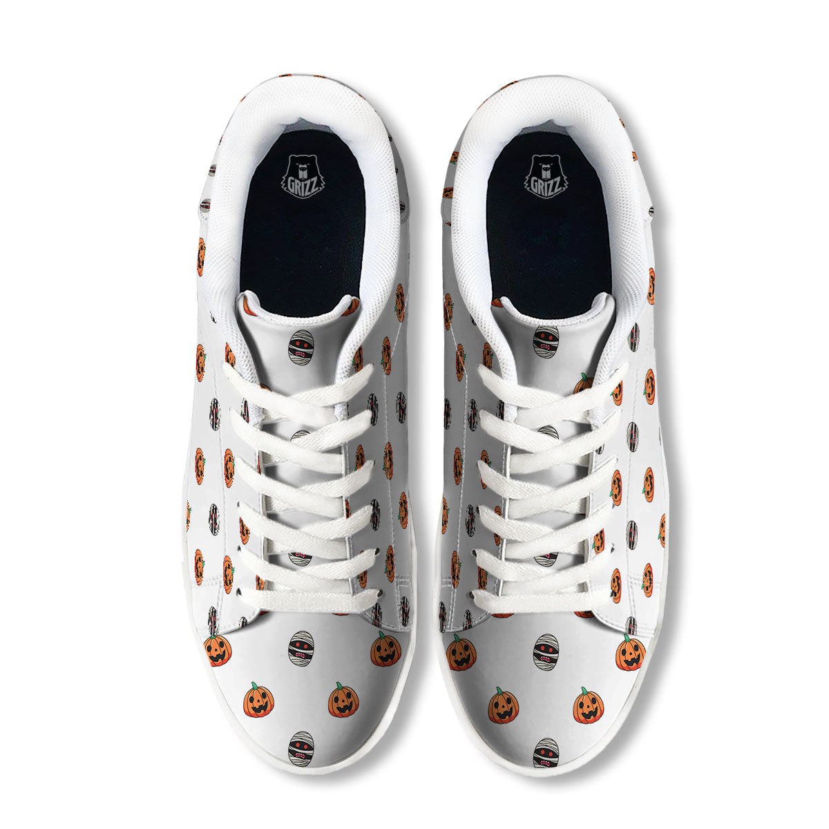 Mummy Halloween Print Pattern White Low Top Sneakers-grizzshop