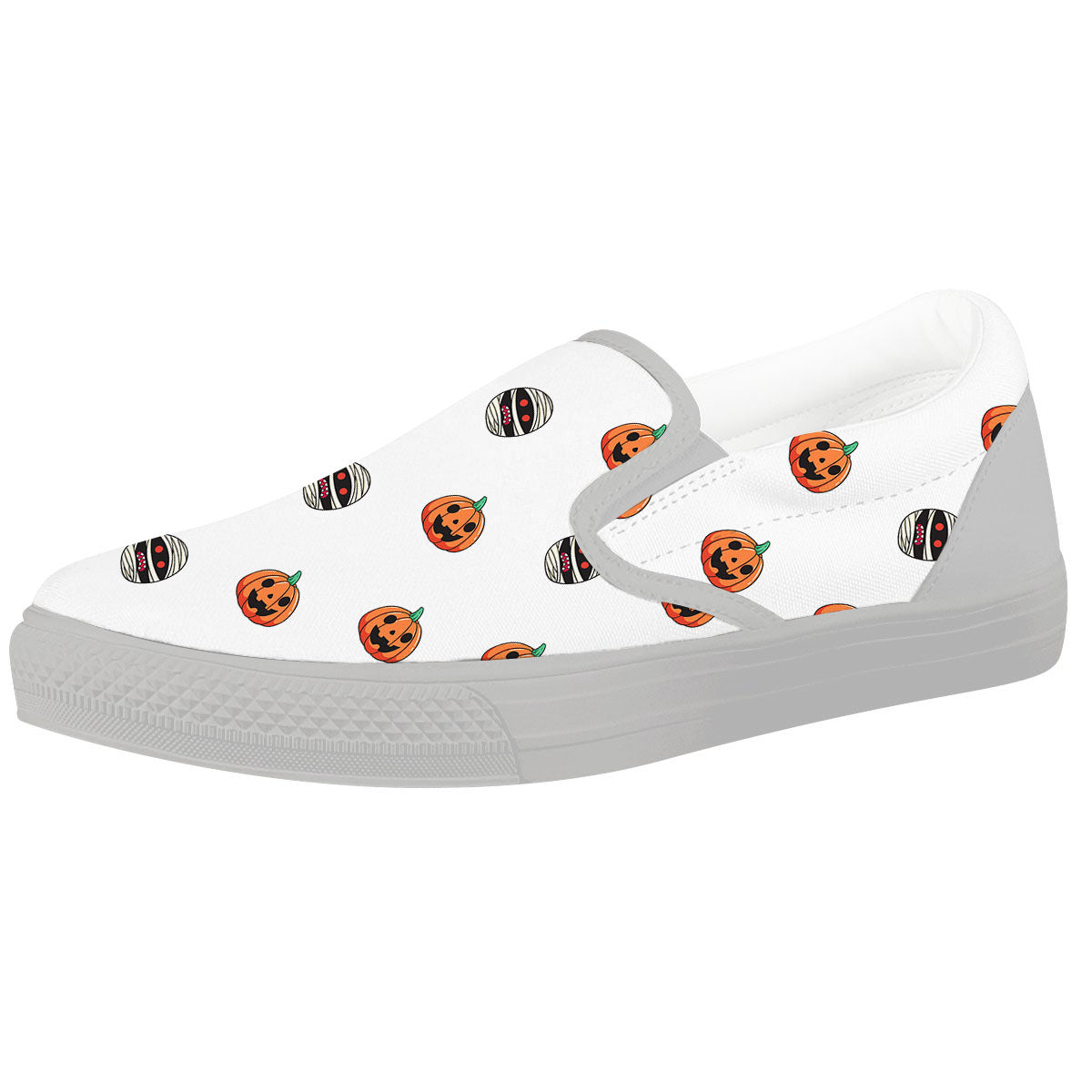 Mummy Halloween Print Pattern White Slip On Shoes-grizzshop