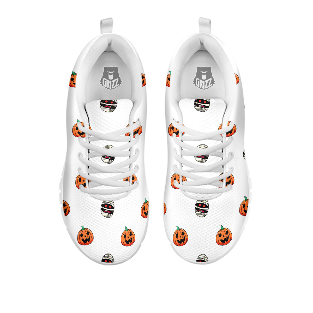 Mummy Halloween Print Pattern White Sneaker-grizzshop